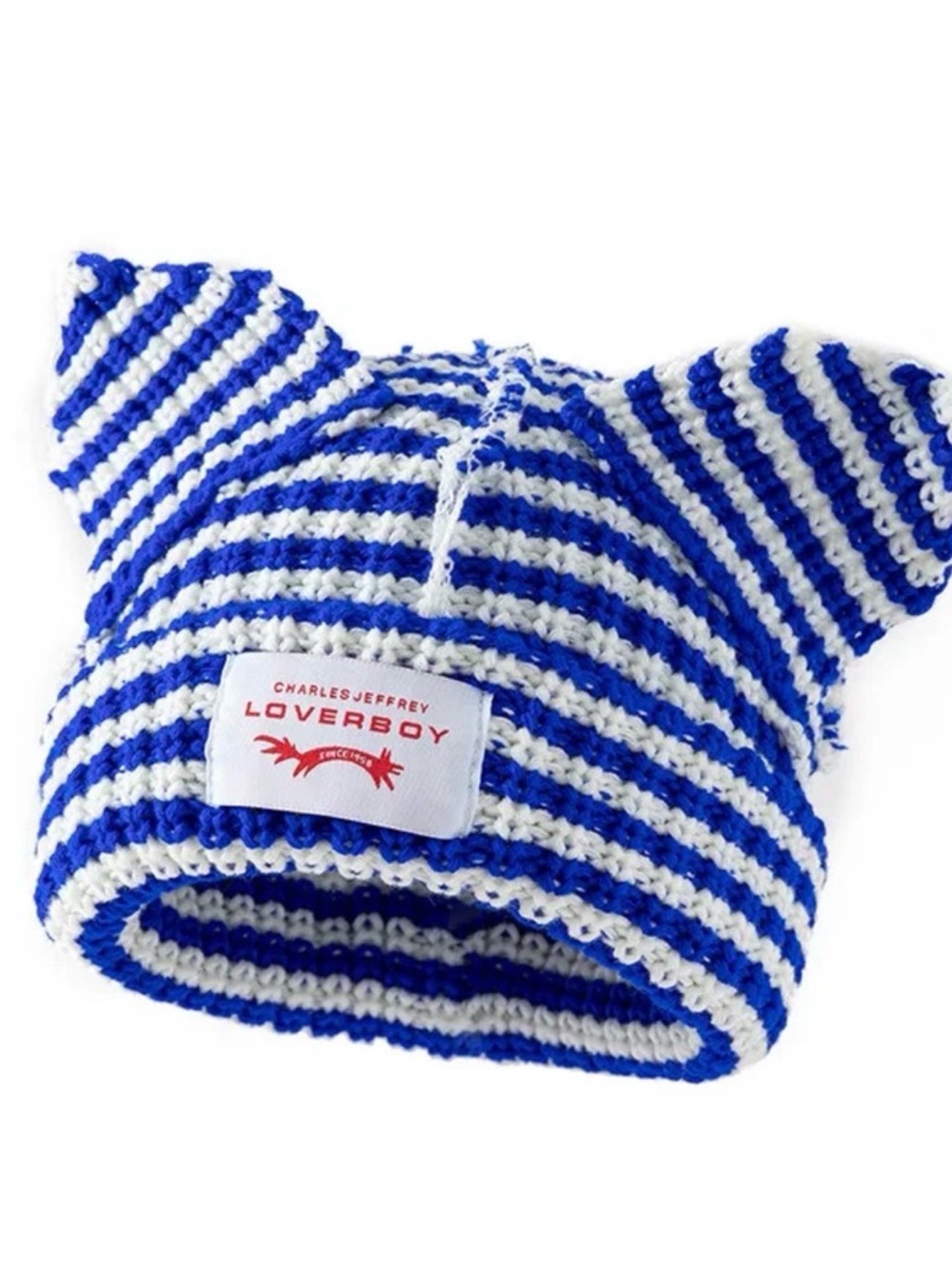 Blue & White Charles Jeffery‎ Loverboy beanie